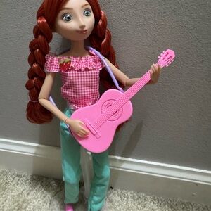 Disney Anna Doll with Red Hair and Pink Guitar
